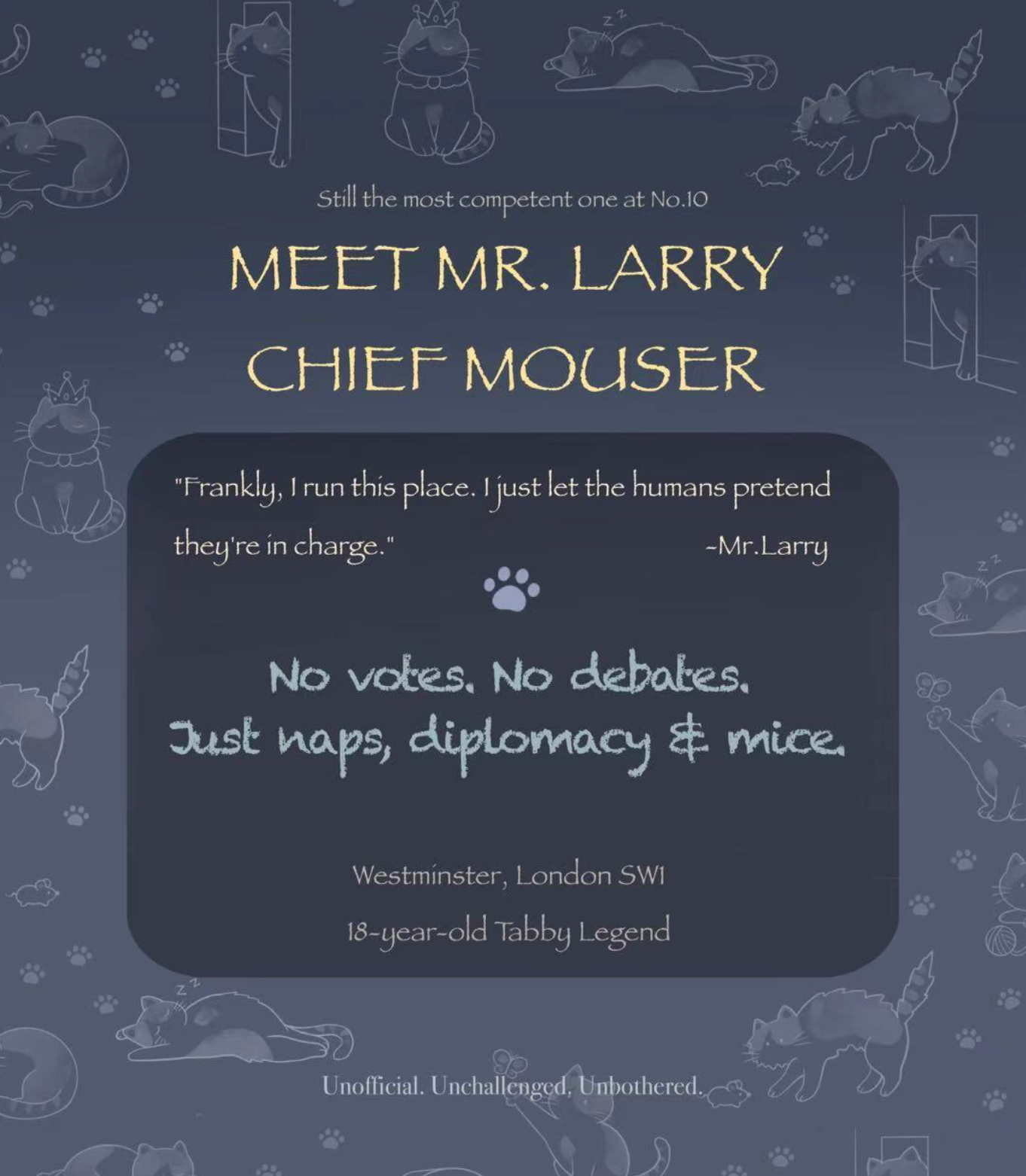 Chief Mouser Larry - Fridge Magnet