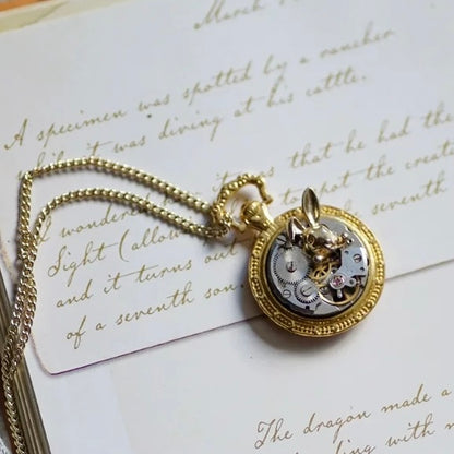 Alice in Wonderland Watch Movement Necklace