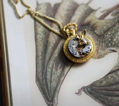 Alice in Wonderland Watch Movement Necklace